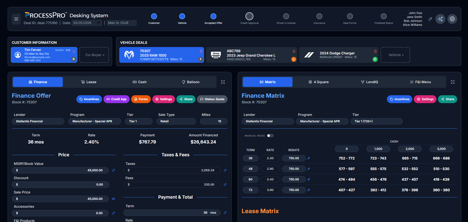 Desking — Finance Matrix